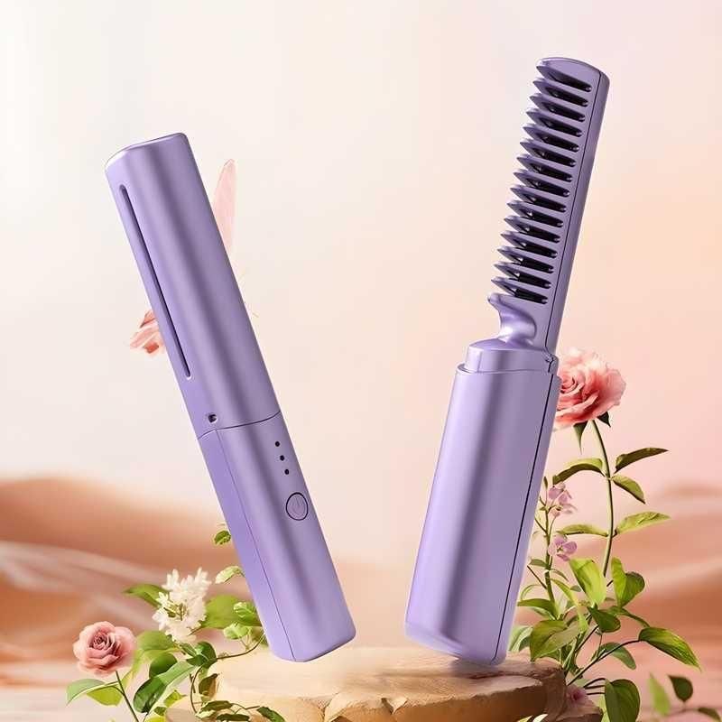 Meneflix Cordless Mini Hair Straightener & Styling Comb Salon-Smooth Hair, Anytime. Anywhere.