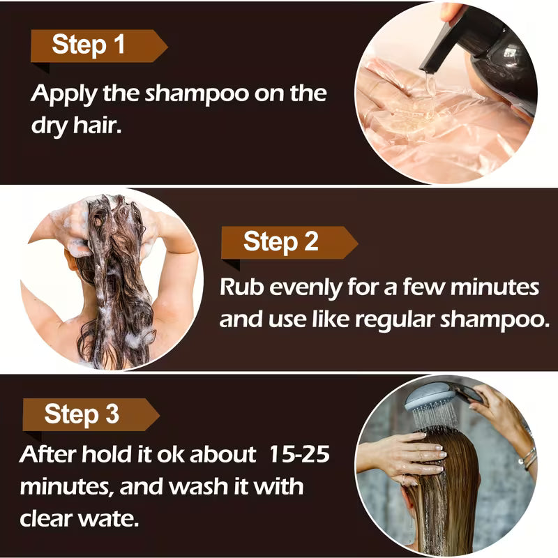 Instant Black Herbal Hair Dye Shampoo 3-in-1 (2 Pack)